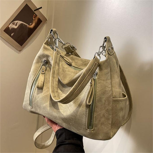 Large Capacity Women's Shoulder Bag - Simple Fashion, Durable PU