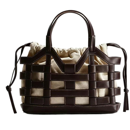 Xia Macramé tote niche marron cordons