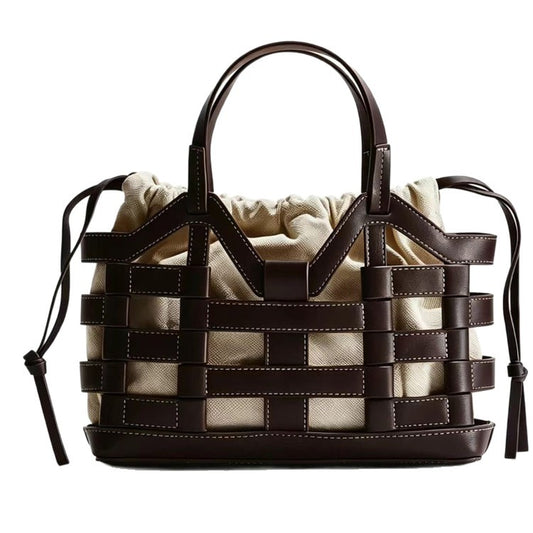 Xia Macramé tote niche marron cordons