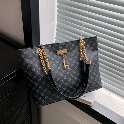 Sac épaule texture kaki chaîne