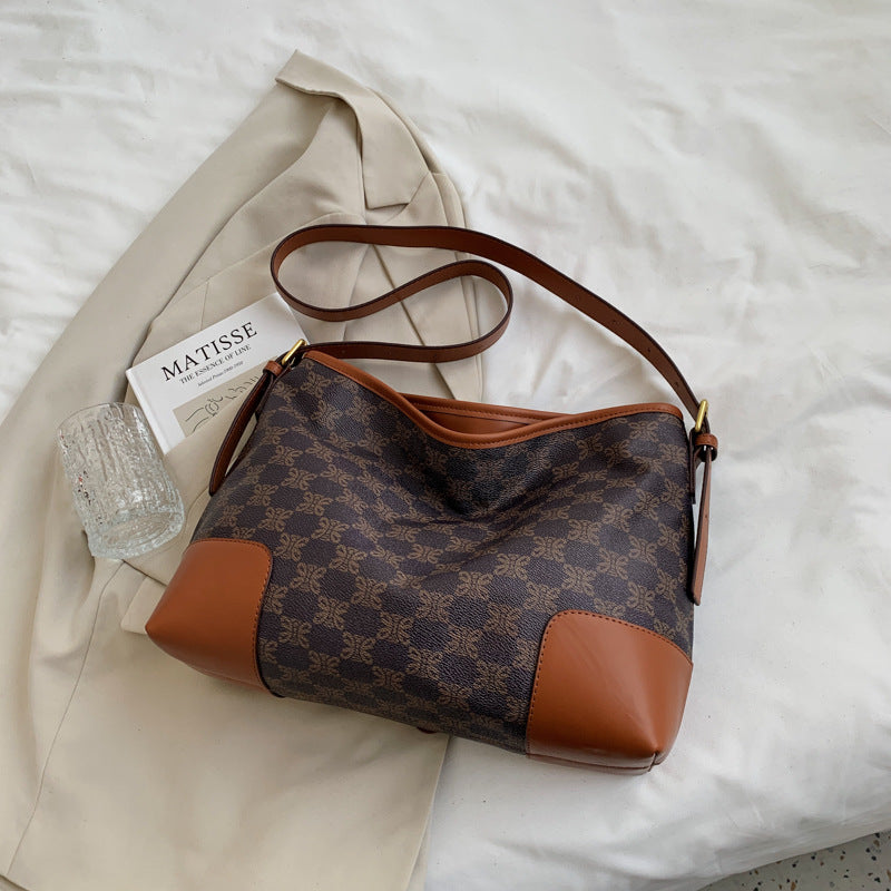 Sac messenger rétro simple marron
