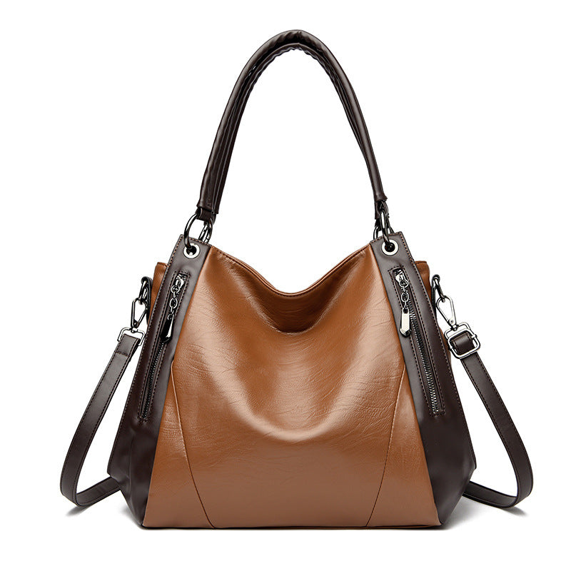 Vue frontale sac tote rectangulaire horizontal cuir PU souple leger elegant