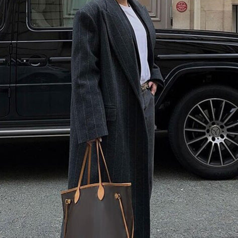 Naïs manteau rayures long commuter