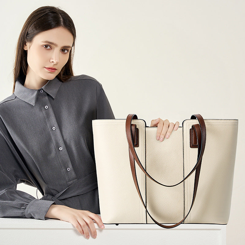 Alix cuir caramel splicing commuter