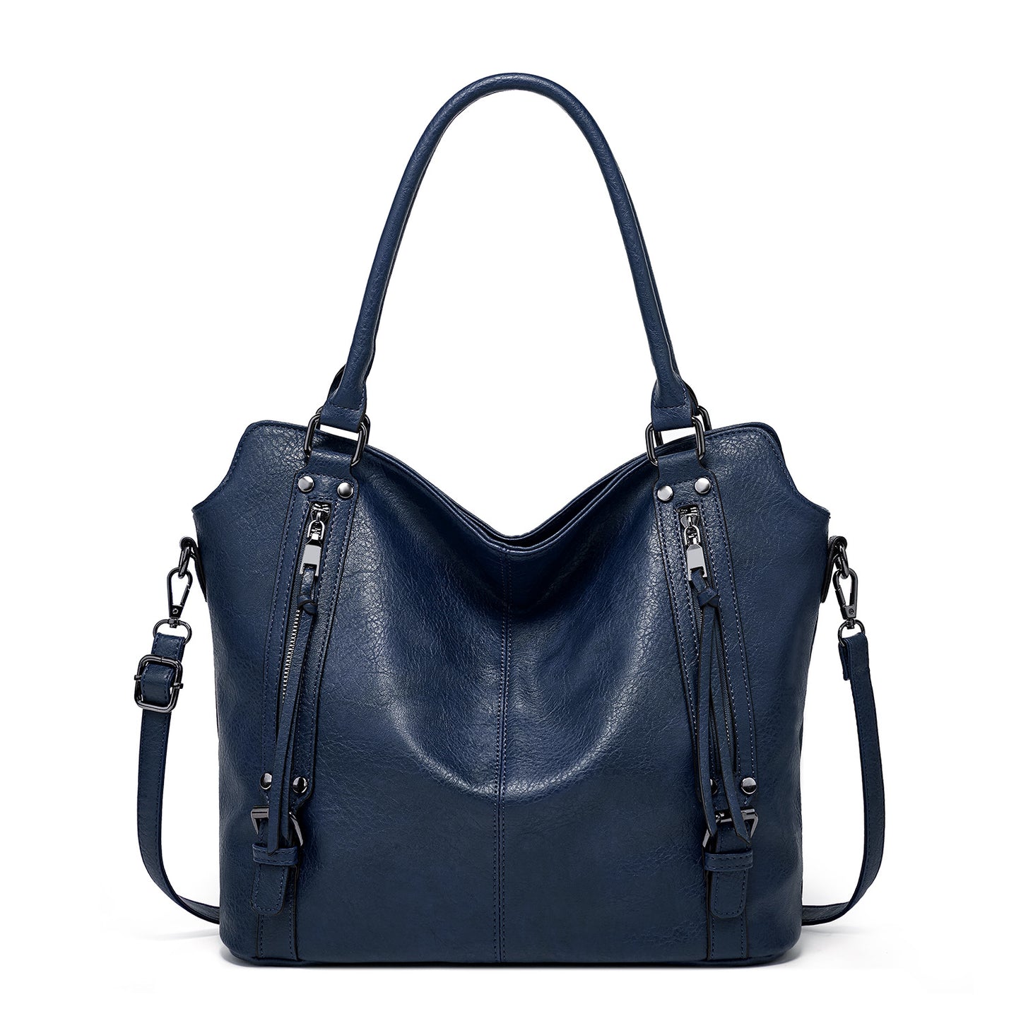 Tote double zip marron