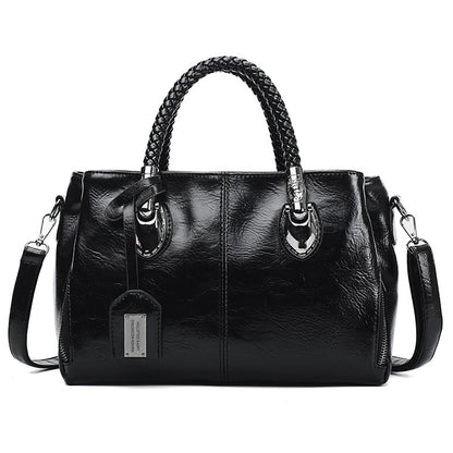 Tote bag boston cuir souple noir