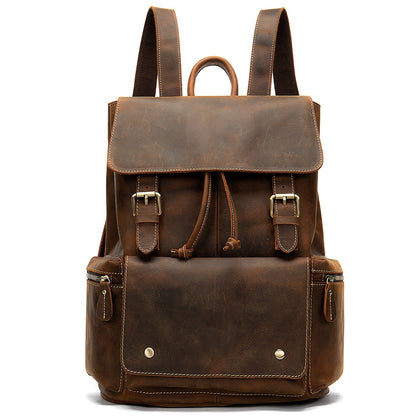 Hortense Crazy Horse sac dos cuir café