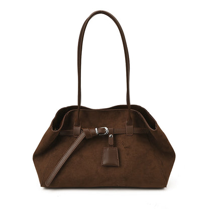 Tote bag suède givré noir