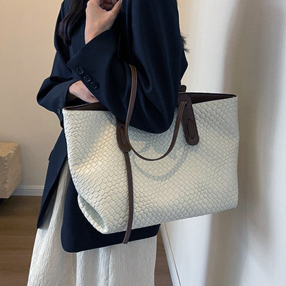 Tote PU tissé beige rétro Ysaline Vogalia Paris