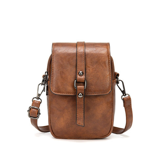 Sac cuir huilé ciré vintage noir
