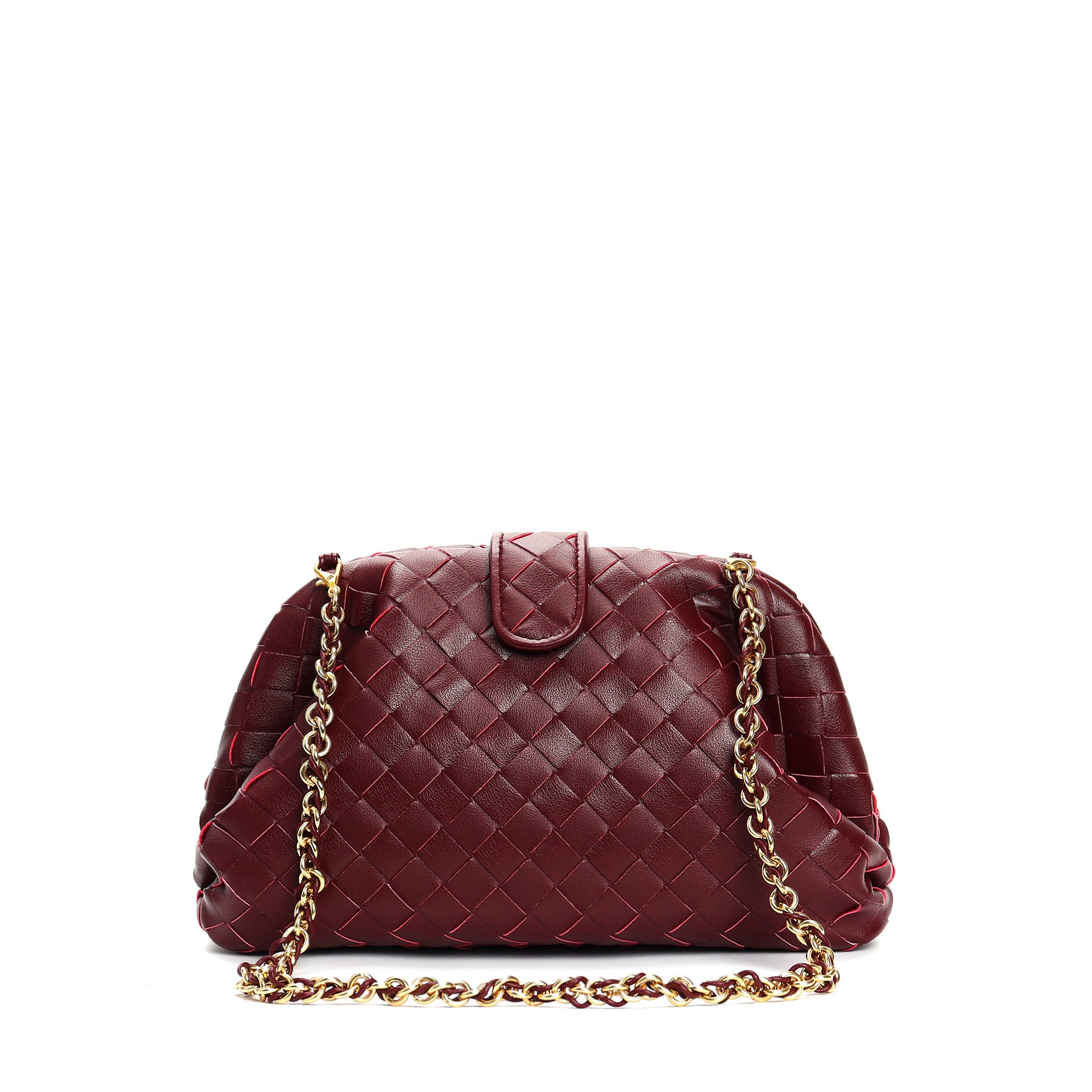 Mini sac carré tressé cuir beige