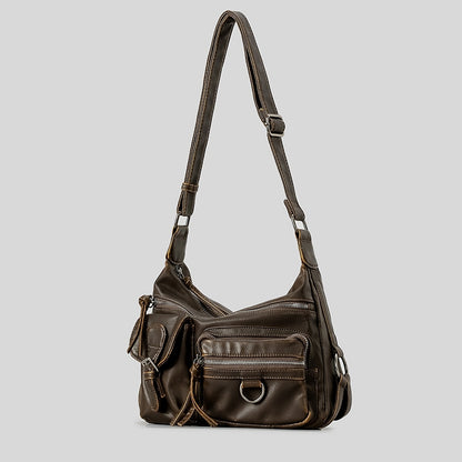 Bandoulière unique réglable robuste du sac style moto vintage confortable