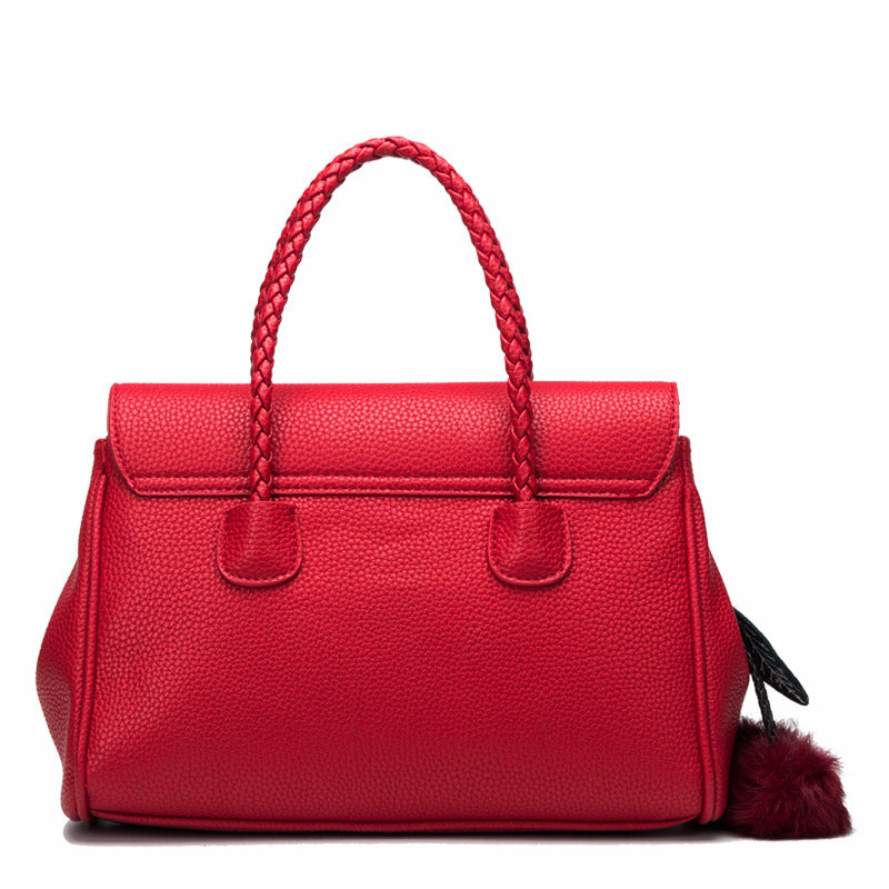 Sac cuir litchi rouge bordeaux