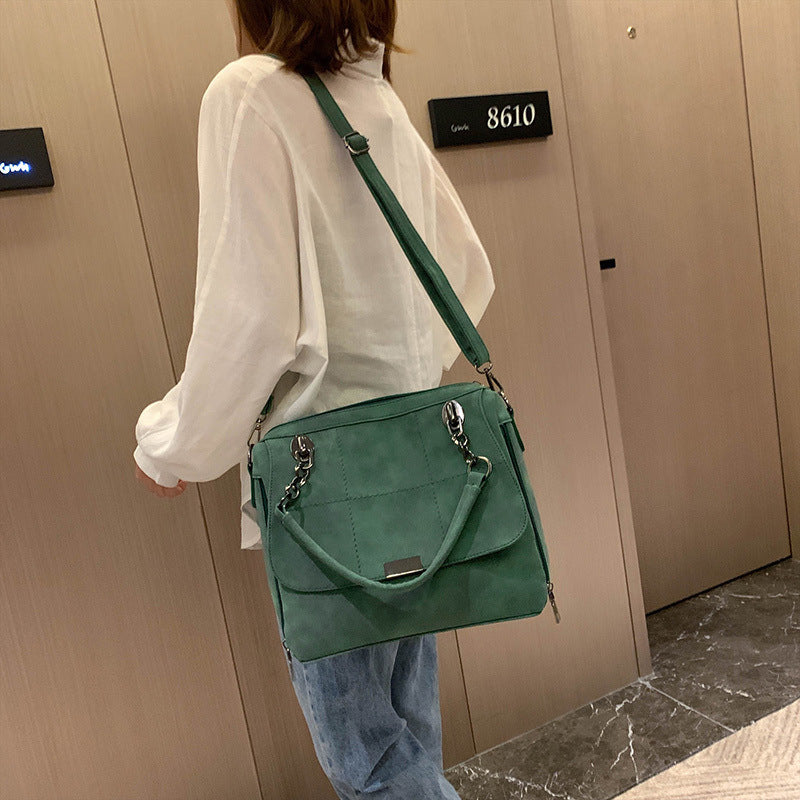 Sac à main Style Boston, cuir PU mat vert matcha