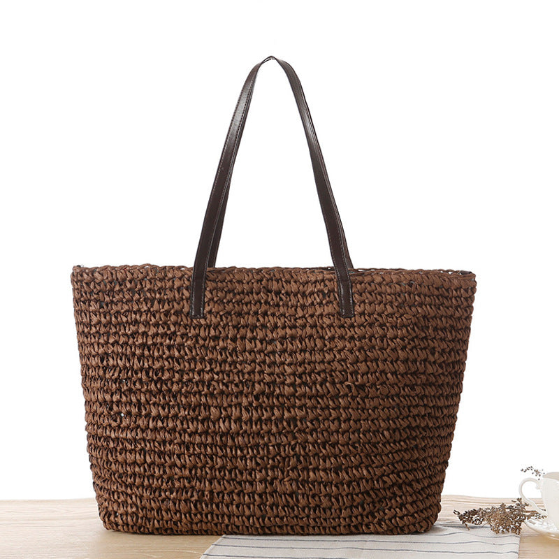 Sac paille épaule vue face