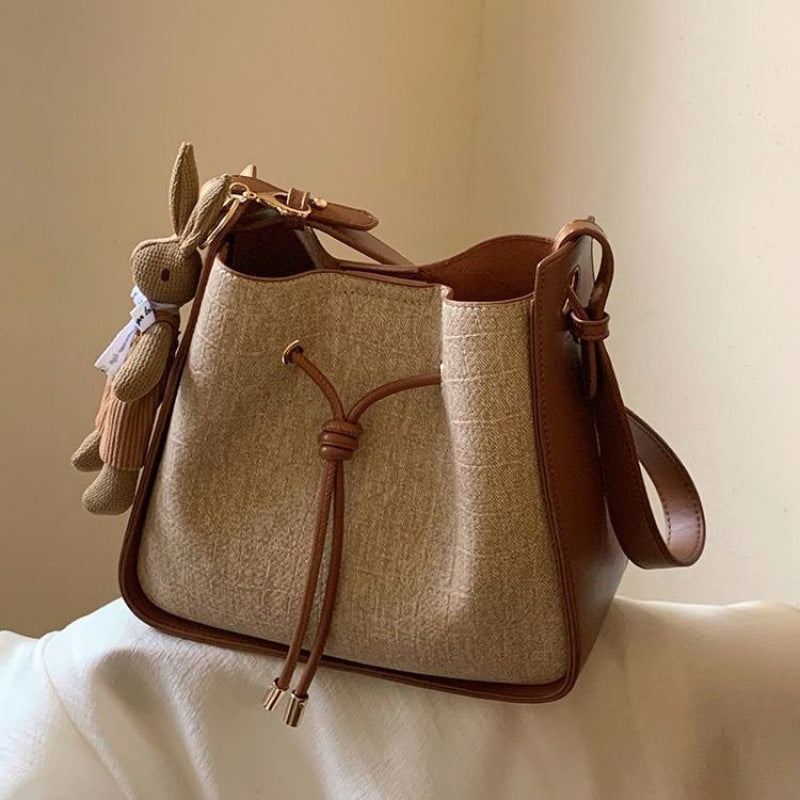Sac seau crossbody tote femme couleur avoine