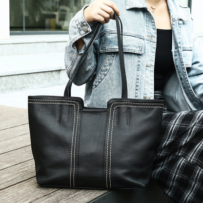 Tote bag cuir souple marron