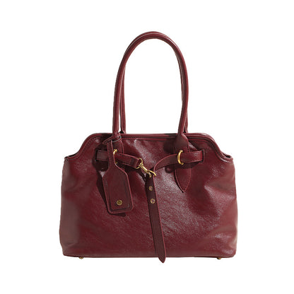 Sac boston rétro marron grande capacité