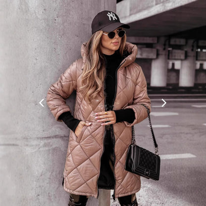 Manteau Femme Hiver Long Matelassé Capuche