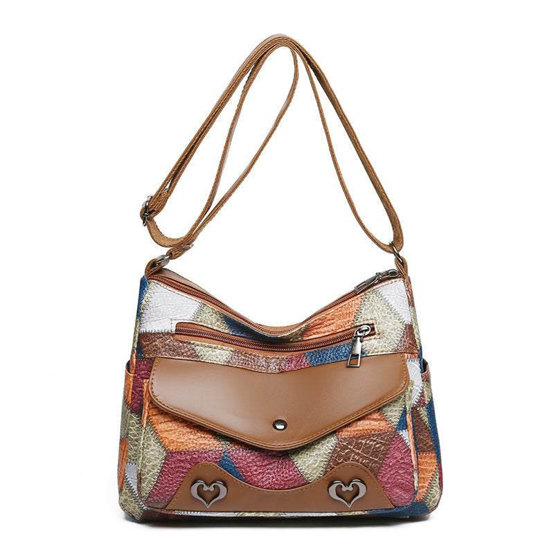 Women's Retro Patchwork Shoulder Bag - Bohemian Chic Style 2025