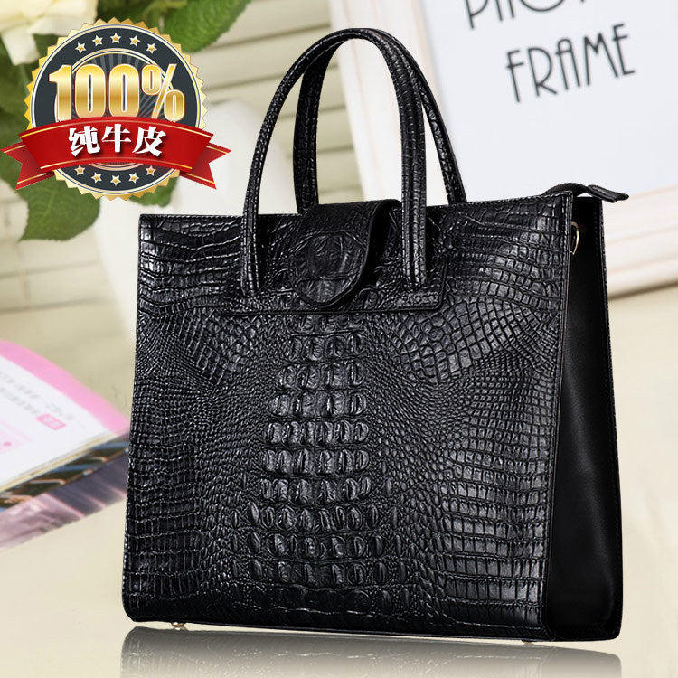 Tote bag cuir croco vue intérieure