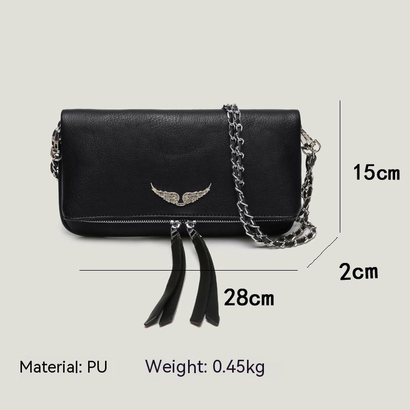 Sac à épaule femme noir sans glands