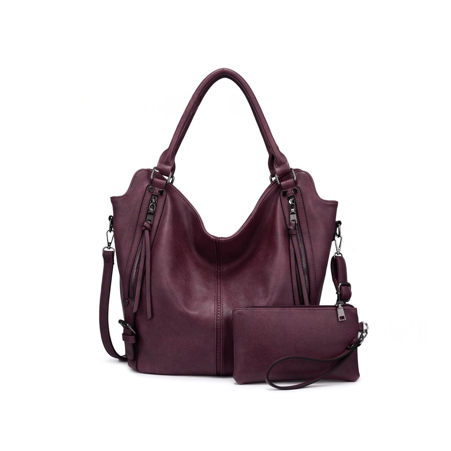 Tote bag souple cuir violet clair