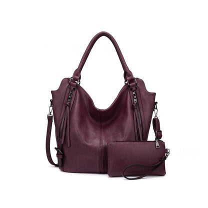 Tote bag souple cuir violet clair