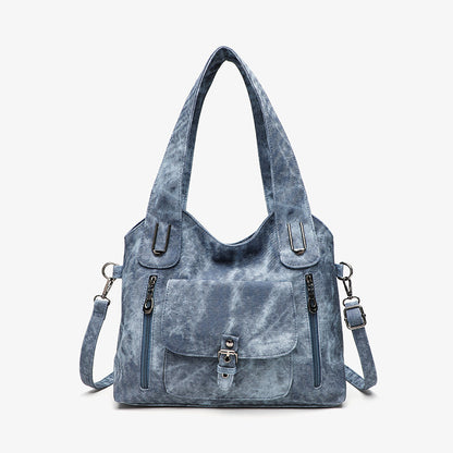 Sac bandoulière bleu marine femme spacieux grande capacité lady élégant casual chic organisé
