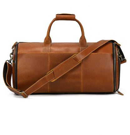 Sac de voyage vintage cuir grande capacité marron