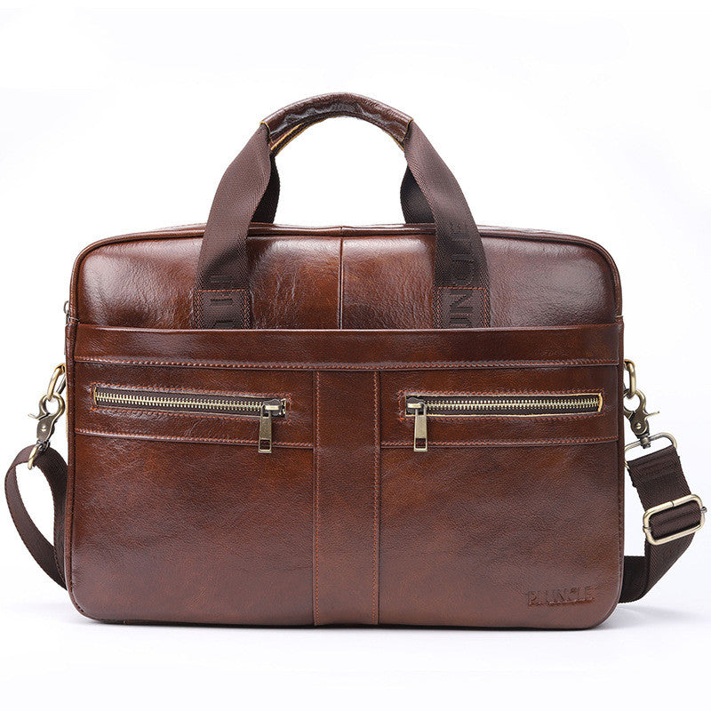 Cartable messenger cuir noir Régine Vogalia Paris