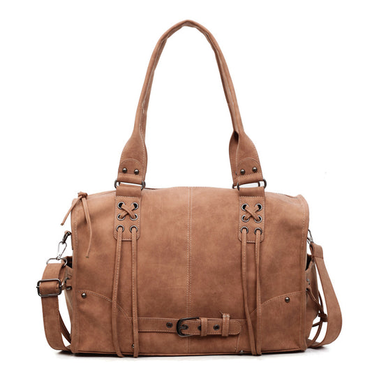 Sac tote coréen vintage femme double bretelles style K-fashion minimaliste cabas shopping