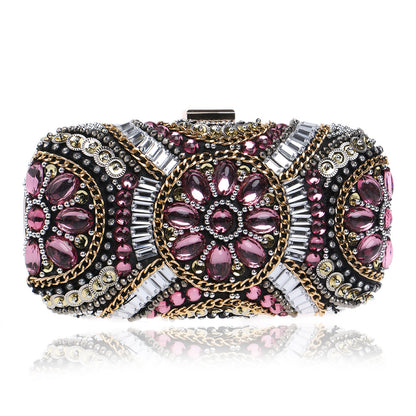 Pochette Soirée Perles Strass - Sac Clutch Femme