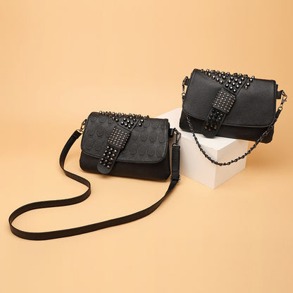 Sac PU rivets noir vue intérieure