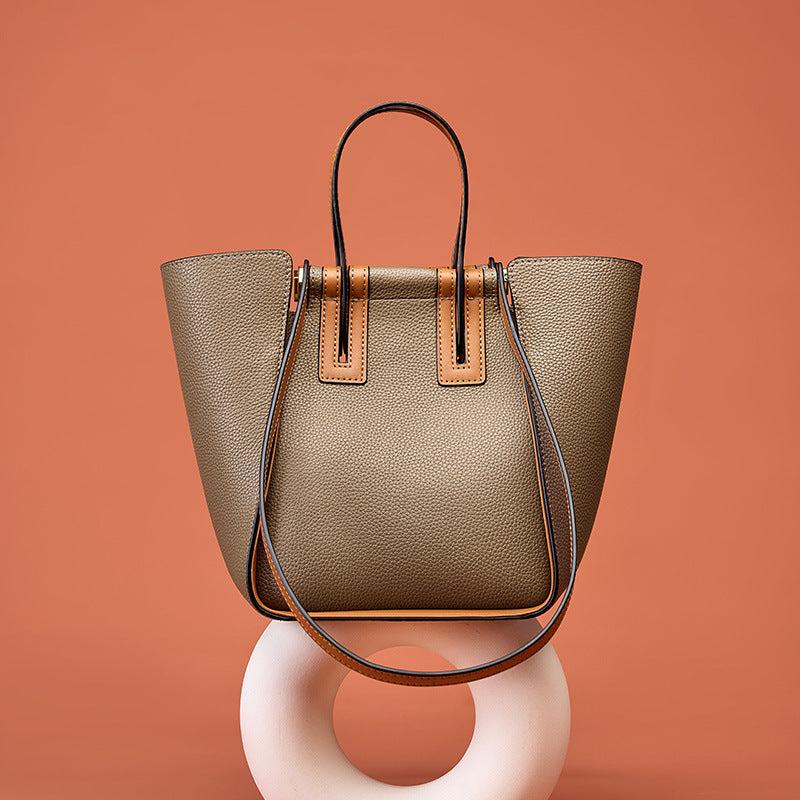 Sac à main en cuir à blocs de couleurs - Vogalia