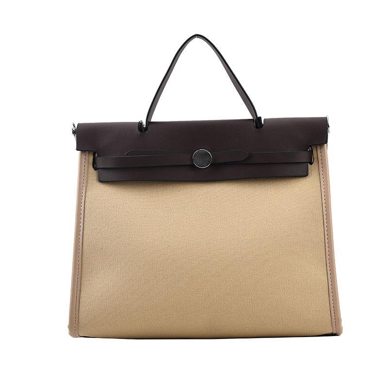 Grand tote bag noir et blanc bicolore