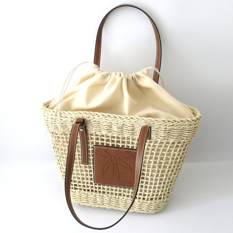 Sac tressé creux vue face