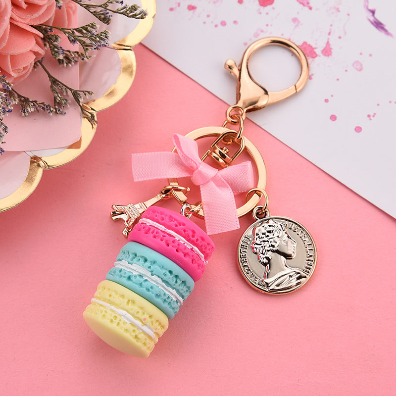 Macaron porte-clés vue face