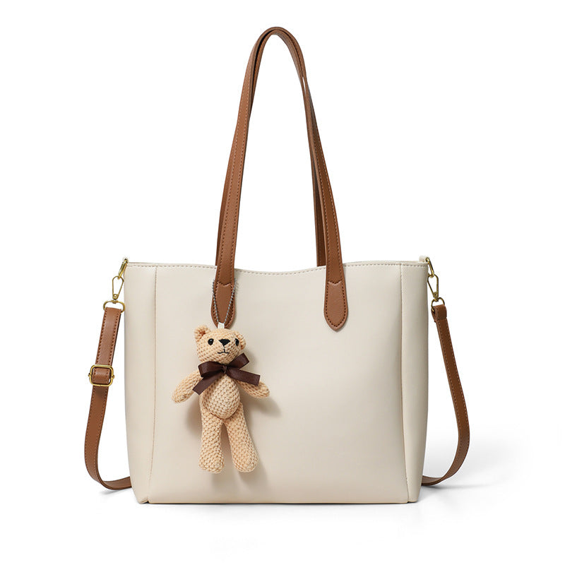Sac cuir véritable beige sans motif