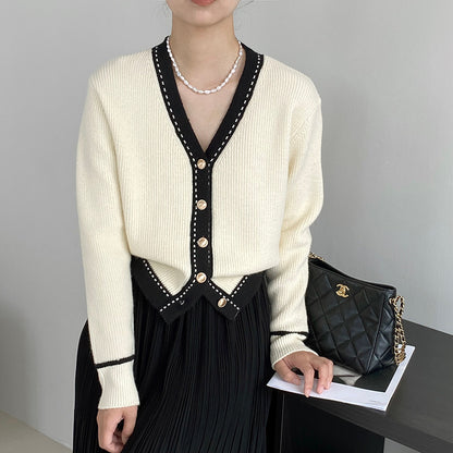 VOGALIA™ Korean V-Neck Loose Sweater - Elegant and Casual Style