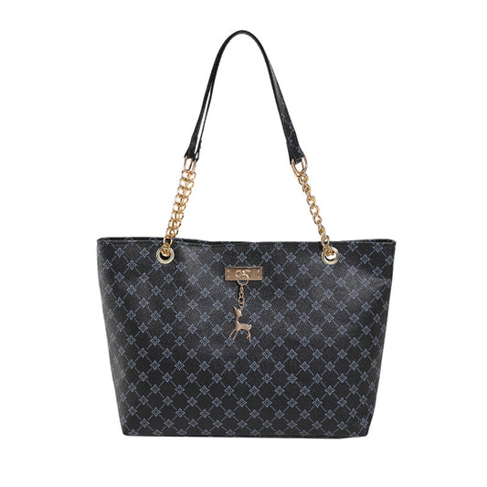 Sac épaule rétro commuter noir chaîne