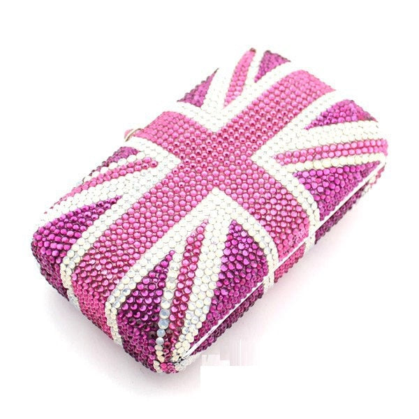 Sac à main diamant rose rouge vue profil