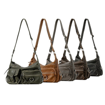Intérieur organisé avec porte-documents du sac multi-poches rétro femme