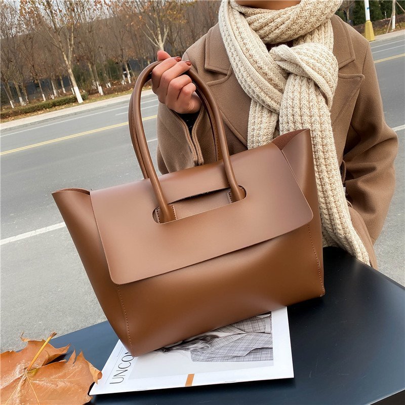 Sac à bandoulière fourre-tout femme – PU cuir chic, grande capacité