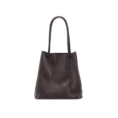 Sac seau cuir gris éléphant