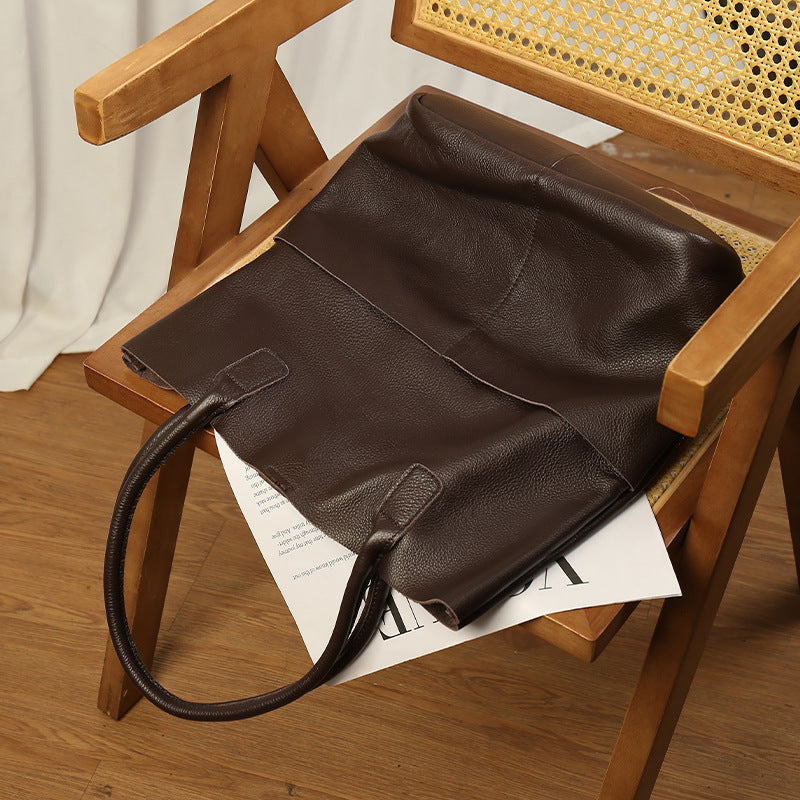 Sac seau cuir vachette vue face