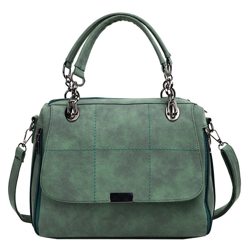Sac à main Style Boston, cuir PU mat vert matcha
