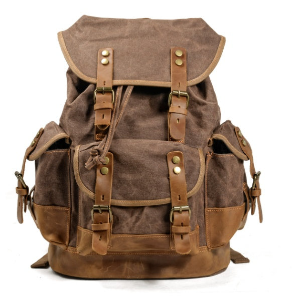 Sac dos canvas kaki vue face