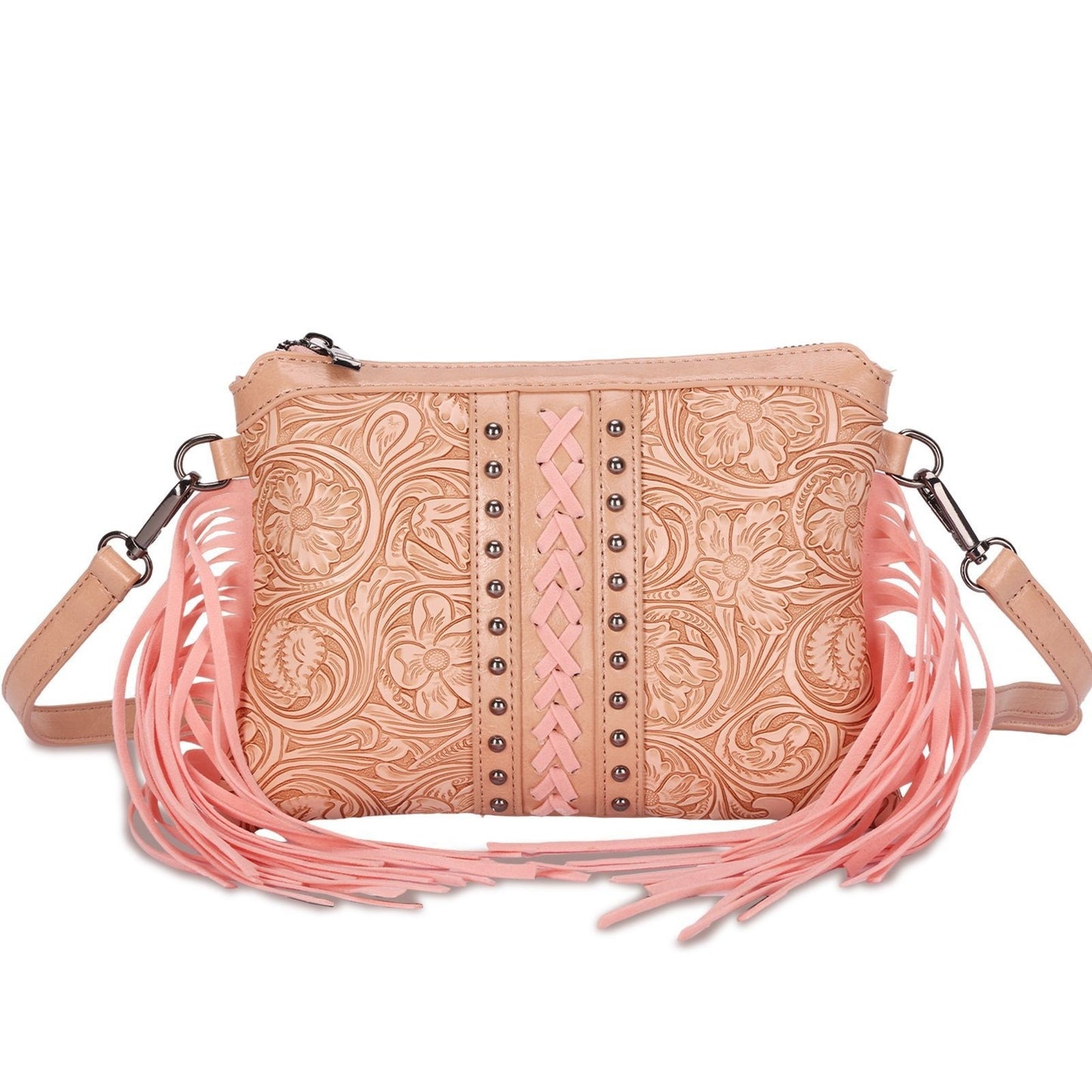 Sac bohémien vert paon glands