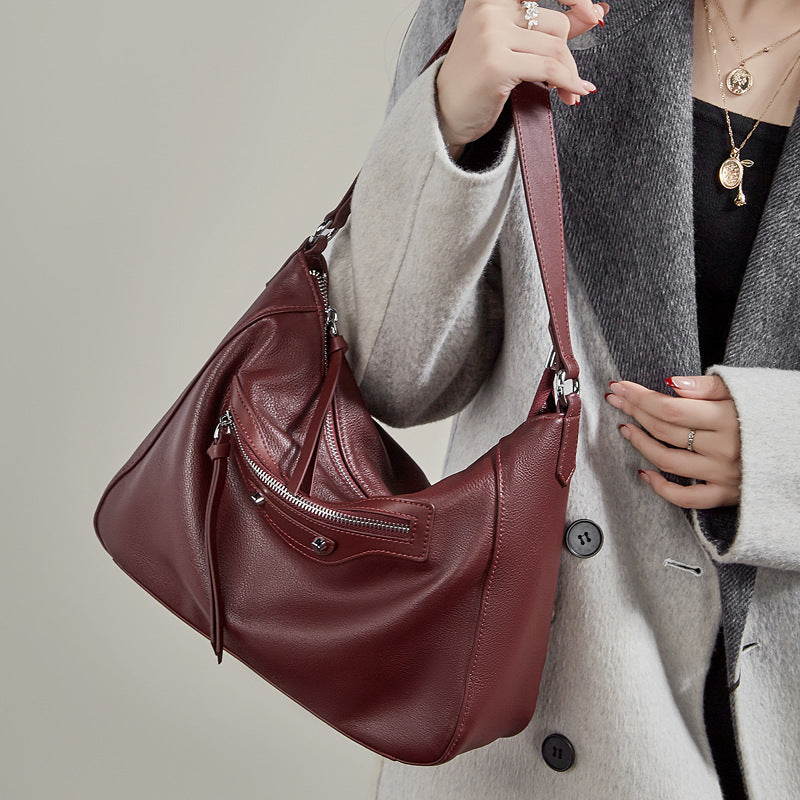 Sac crossbody cuir gris éléphant